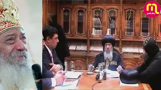 يبقي معتدي عليا واروحله   شاهد رد فعل البابا شنودة عند طلب رئيس الوزراء مقابلته في مكتبه دندنها