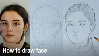 Download How to draw a face / step by step / draw with me MP3