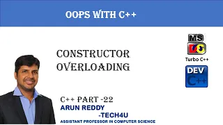 C PART 22 - CONSTRUCTOR OVERLOADING IN C CONSTRUCTOR OVERLOADING
