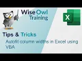 Autofit column widths in Excel using VBA