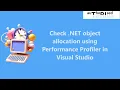 Check NET object allocation using Performance Profiler in Visual Studio