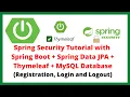 Spring Security Tutorial Full Course Spring Boot Login and Registration with MySQL Database