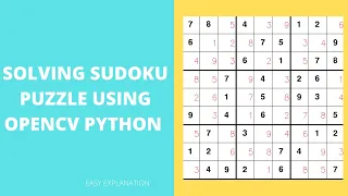 SOLVING SUDOKU PUZZLE USING OPENCV PYTHON OCR CNN COMPUTER VISION