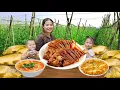 Download Lagu Dinner with Spicy Fried Fish, Omelette \u0026 Tomato Soup after a Huge Fishing Harvest | Village Life