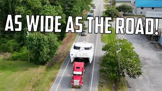 ⛵️Hurricane-damaged DIY catamaran. Our final move. She’s as wide as the road! Ep 641