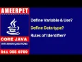 Define Variable Rules of Identifier Top Core Java Interview Questions Ameerpet Technologies