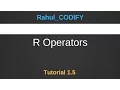 R Operators R Data Science Tutorial 1 5
