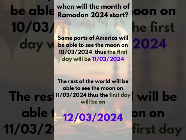 ⁣When will Ramadan 2024 start?