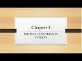 Chapter 3 WRITING FUNCTIONS IN PYTHON Part 2