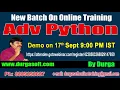 Advanced Python Online Training On 17th Sept 9 00 PM IST by Durga Sir