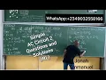 Simple AC Circuit 2 Sample Questions and Solutions