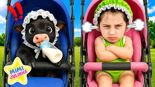 Bebê Julinha e o NOVO IRMÃO: História Engraçada do Boi da Cara Preta (Maratona com Mimi Julinha)