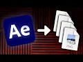 How To Export An Image Sequence In After Effects