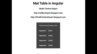 Mat Table in Angular Part 9