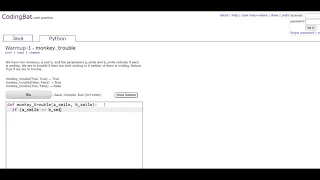 Warmup-1 monkey - trouble Python Tutoriall Codingbat com