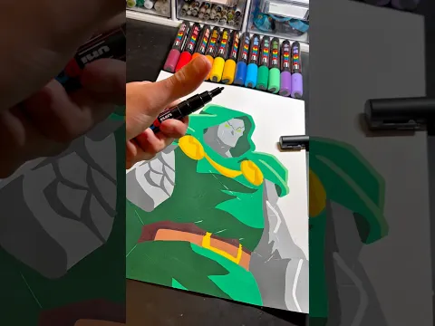 Drawing Dr Doom🟢 #art #shorts #marvel