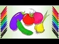 Vegetables Coloring Pages l Learn Colors with Markers l Learn names of Vegatables for Kids Children