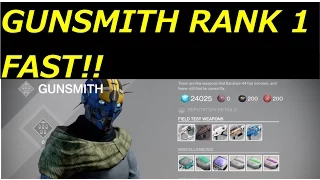 Destiny The fastest way to level up the gunsmith How to Complete all field tests RANK up 1 HOUR