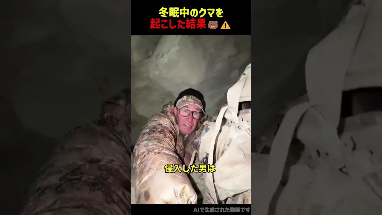 【冬眠中のクマを起こした男に待ち受ける衝撃の事態】