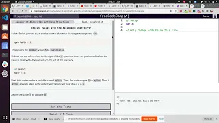 Lesson 3 Basic JavaScript Storing Values with the Assignment Operator