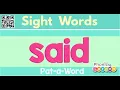 SAID Sight Word Sing and Chant Pat-a-Word Phonics Garden