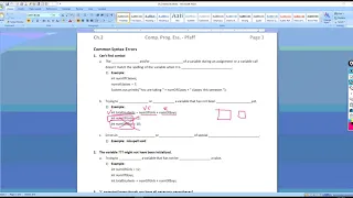 Common Syntax Errors in Java