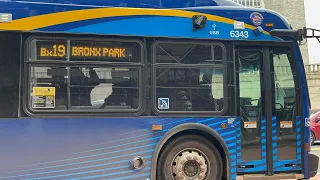2025 New Flyer XD60 6343 Bx19 to Bronx Park departs 149th Concourse