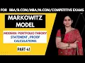 Markowitz Model l Modern Portfolio Theory Portfolio Risk Return SAPM MBA BBA M Com