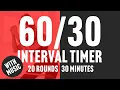 Free 30-Minute HIIT Interval Timer with Music 20 High-Intensity Rounds 20 Rest Periods