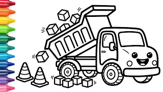 ⭐ How to Draw a Cute Dump Truck 🚚 | Easy Drawing for Kids