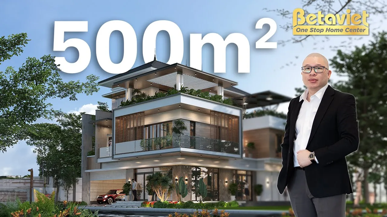 Thiết kế biệt thự hiện đại 3 tầng chơi khối độc đáo