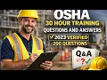 Osha 30 Hour Training Questions And Answers 2026 Verified 200 Questions