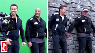 red notice bloopers vs the real scene