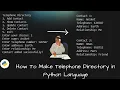 Telephone directory in python Python projects