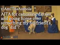 AITA for canceling dinner and going home over something my boyfriend s dog did