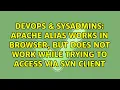 Apache alias works in browser but does not work while trying to access via svn client