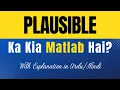 Plausible Meaning in Urdu Plausible Ka Kia Matlab Hota Hai Explanation Included