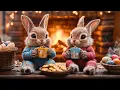 Happy Easter Jazz Cozy Cafe Ambience Fireplace Warmth Relaxing Spring Jazz Music Easter Bunnies