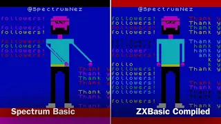 Dancing Idiot Sinclair BASIC vs ZXBASIC Compiled