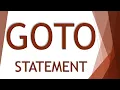 GOTO Statement Unconditional Transfer of Control Computer ch 3 10th Matric Urdu ES