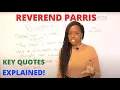 Reverend Parris Character Quotes Word-Level Analysis The Crucible Quotes English GCSE Mocks