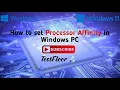 How to set Processor Affinity in Windows PC