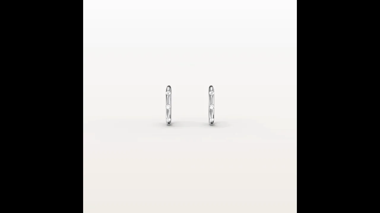 12mm Minimalist Lab-Grown Diamond Huggie Hoop Earrings in 14K Gold/Platinum