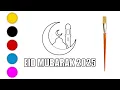 Eid Mubarak Drawing and color