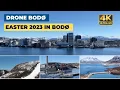 DRONE BODØ: BEAUTIFUL trip around Bodø in the Easter of 2023 - Skarmoen, City, Nyholmen, Geitvågen