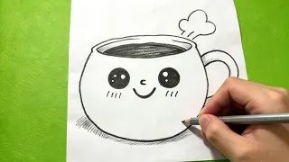 🛑🔥 TAZA de CAFE | Como dibujar paso a paso #dibujofácil 