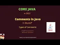13 Java Comments in Telugu Types of Comments single-line Multi-line