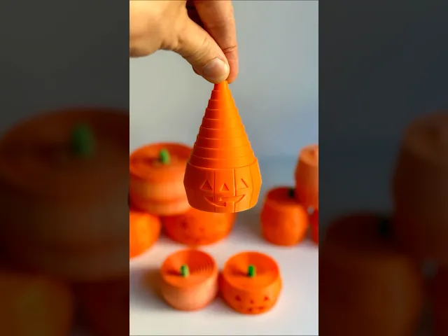 Pumpkin & Jack O'Latern Layered Fidget (3 Styles in 3 Sizes = 9 total) video thumbnail