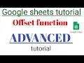 Offset function in Google sheets in hindi offset function for Dynamic calculation