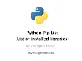 Python Pip List Check Installed libraries